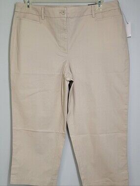Talbots Skimmer Beige Capris Simply Flattering Collection NWT Size 16
